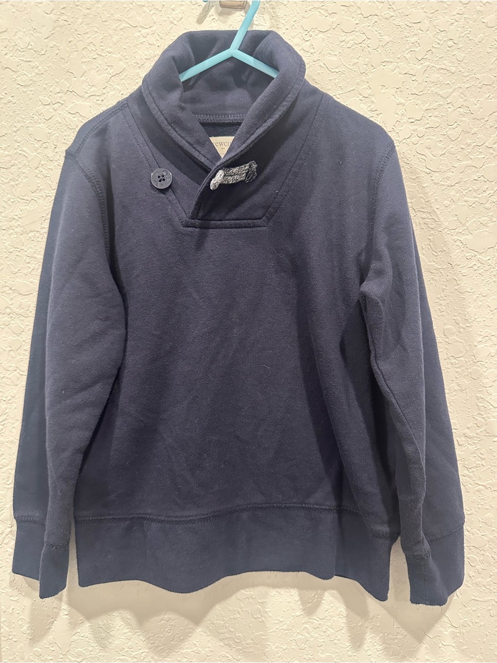 Kids Crewcuts Navy Shawl-Collar Crewneck Sweater